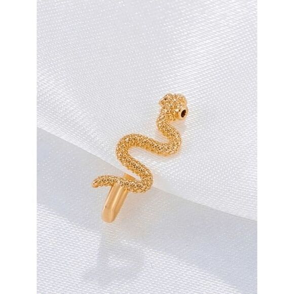 GOLD SNAKE NOSE RING/CUFF  - Picture 3 of 5